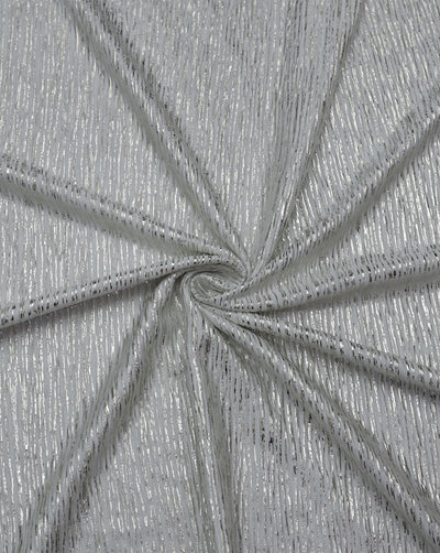 LIGHT GREY POLYESTER LUREX PLEATED FABRIC ( WIDTH 58 INCHES )