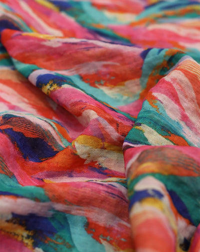 ABSTRACT DESIGN POLYESTER SEERSUCKER DIGITAL PRINTED FABRIC 5