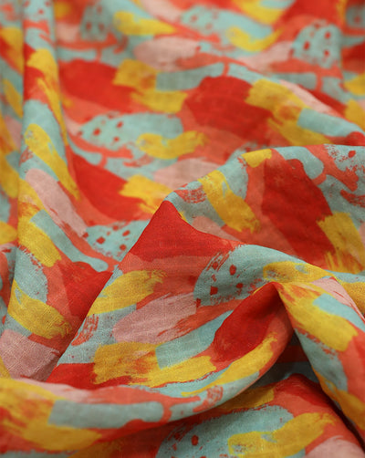 ABSTRACT DESIGN POLYESTER SEERSUCKER DIGITAL PRINTED FABRIC 5
