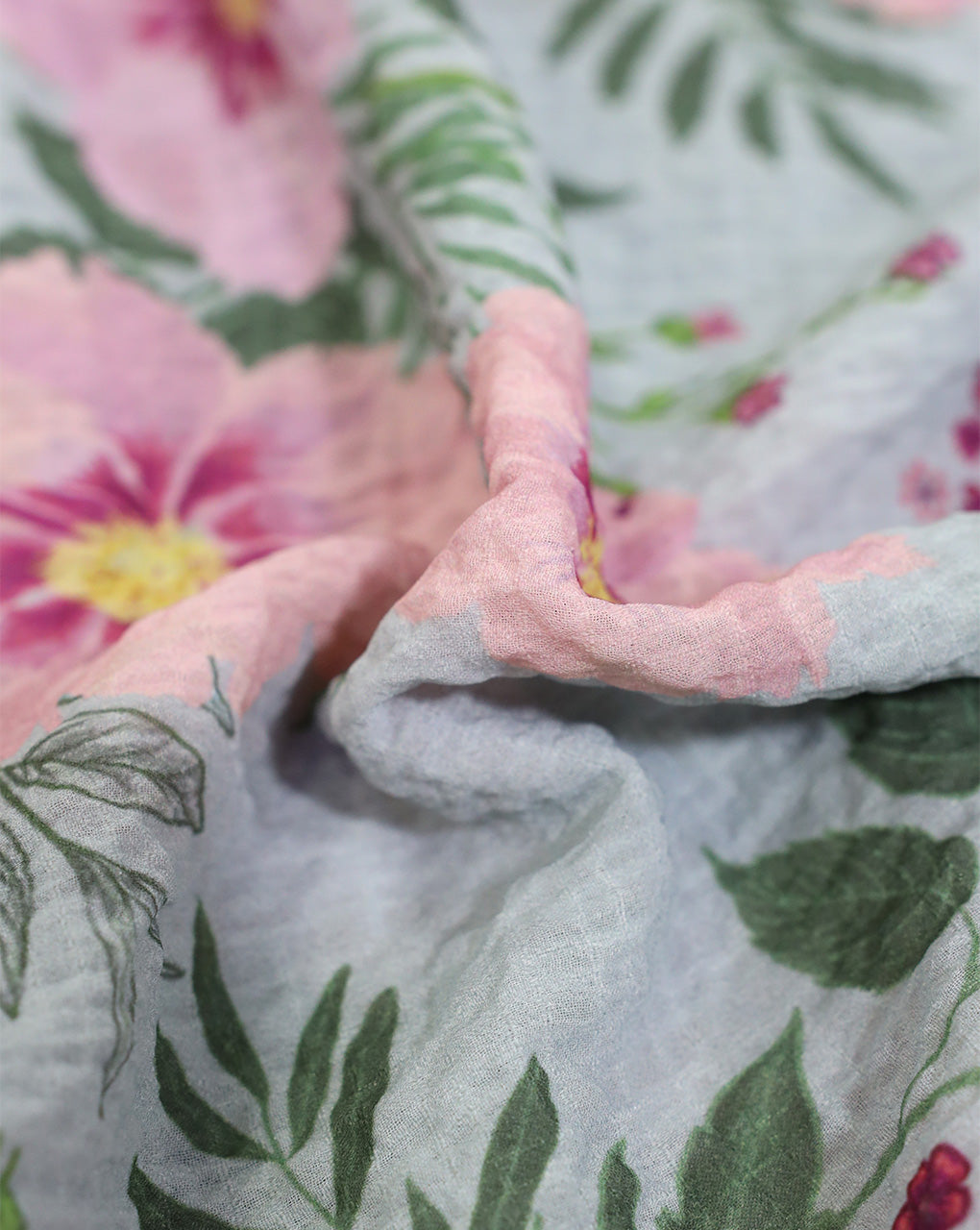 FLORAL DESIGN POLYESTER SEERSUCKER DIGITAL PRINTED FABRIC