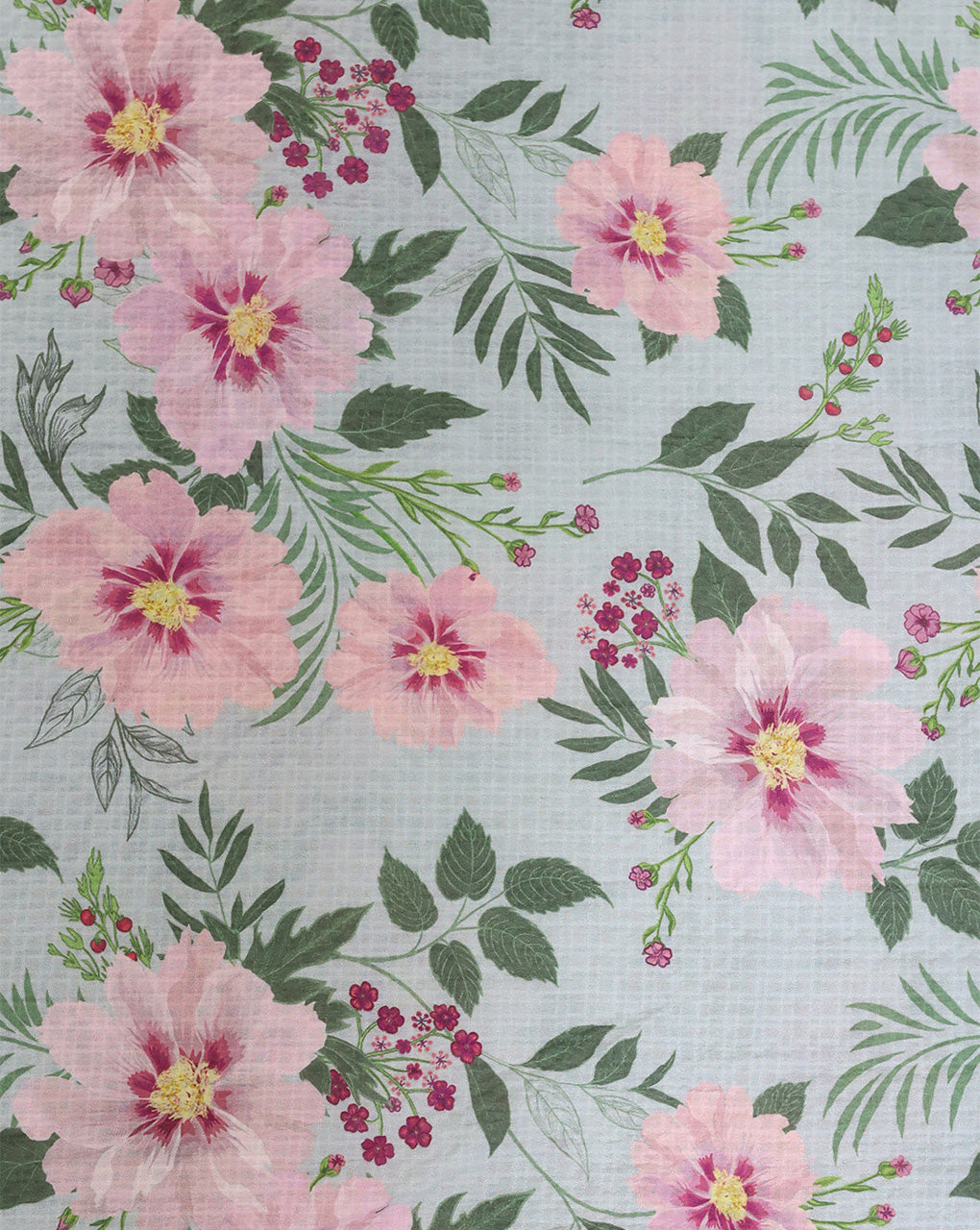 FLORAL DESIGN POLYESTER SEERSUCKER DIGITAL PRINTED FABRIC