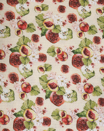 FRUITS DESIGN POLYESTER SEERSUCKER DIGITAL PRINTED FABRIC