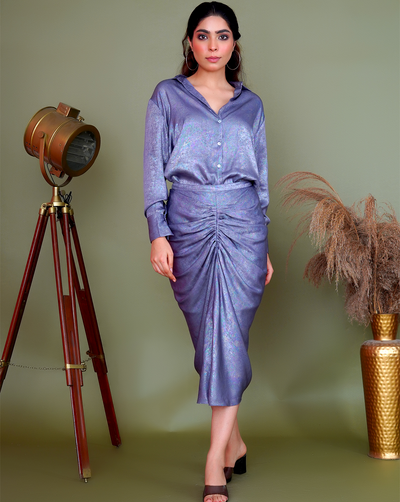 Satin With Foil Print Co-ord Set