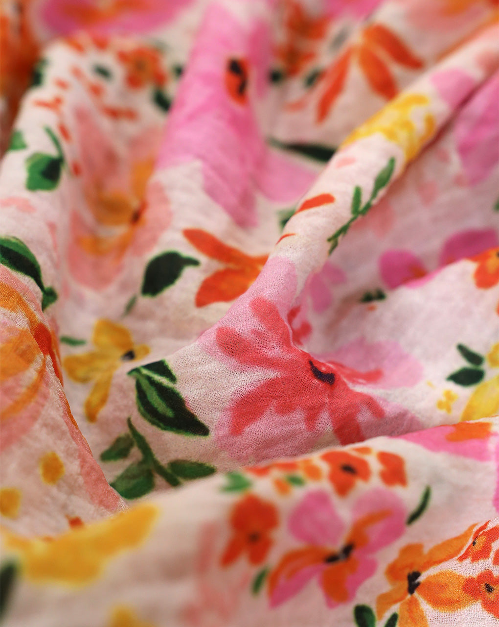 FLORAL DESIGN POLYESTER SEERSUCKER DIGITAL PRINTED FABRIC