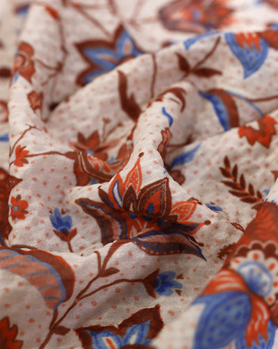 FLORAL DESIGN POLYESTER SEERSUCKER DIGITAL PRINTED FABRIC