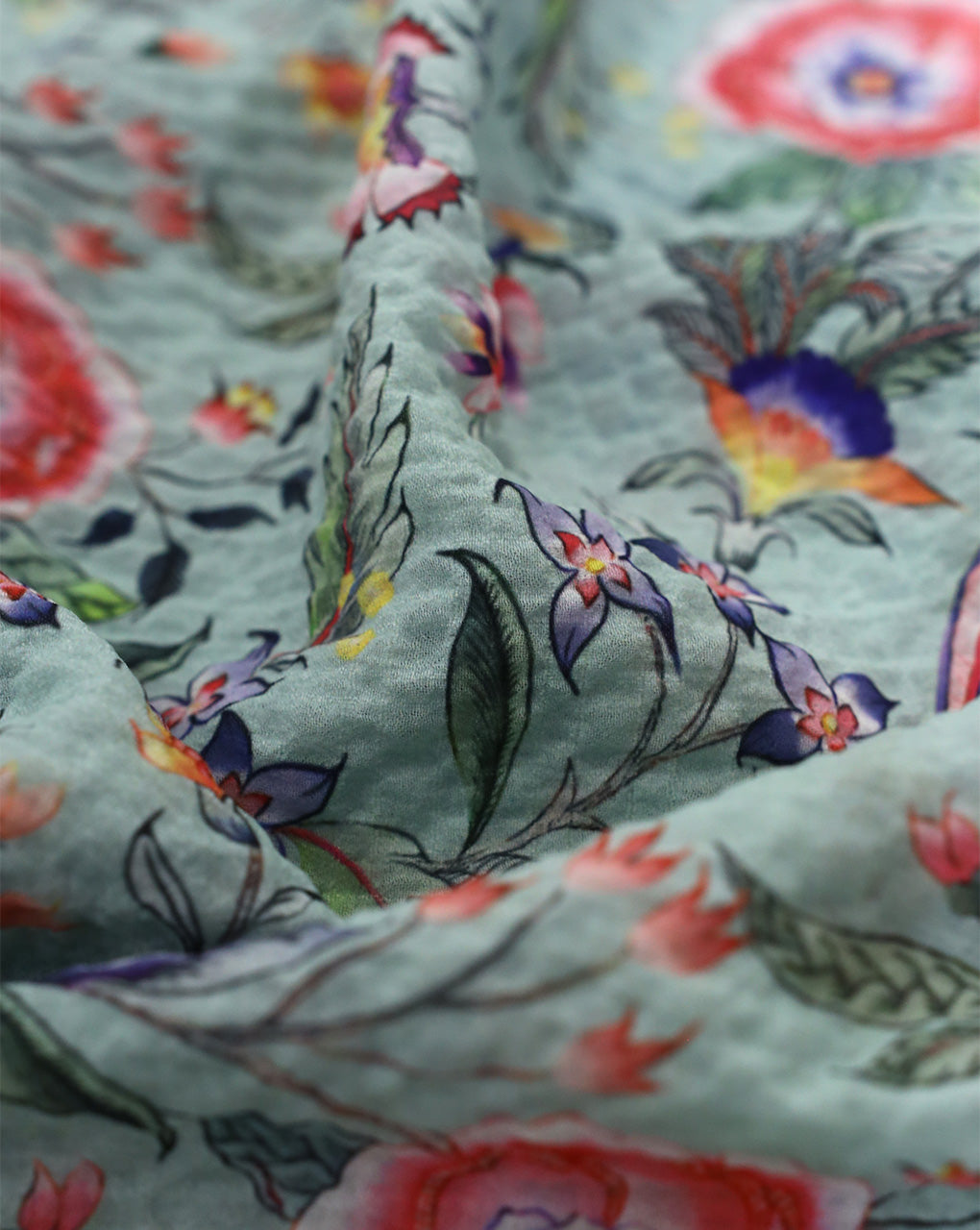 FLORAL DESIGN POLYESTER SEERSUCKER DIGITAL PRINTED FABRIC