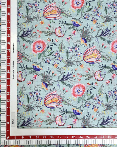 FLORAL DESIGN POLYESTER SEERSUCKER DIGITAL PRINTED FABRIC