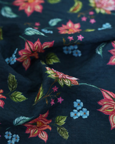 FLORAL DESIGN POLYESTER SEERSUCKER DIGITAL PRINTED FABRIC