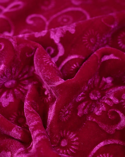 EMBOSSED POLYESTER MICRO VELVET FABRIC (WIDTH 44 INCHES)