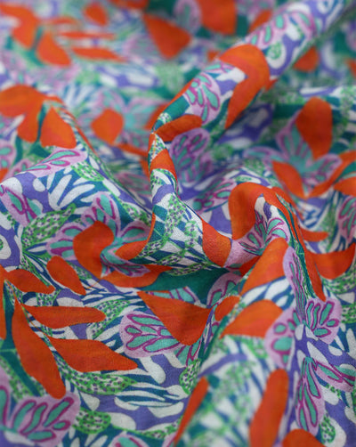 FLORAL DESIGN POLYESTER SEERSUCKER DIGITAL PRINTED FABRIC