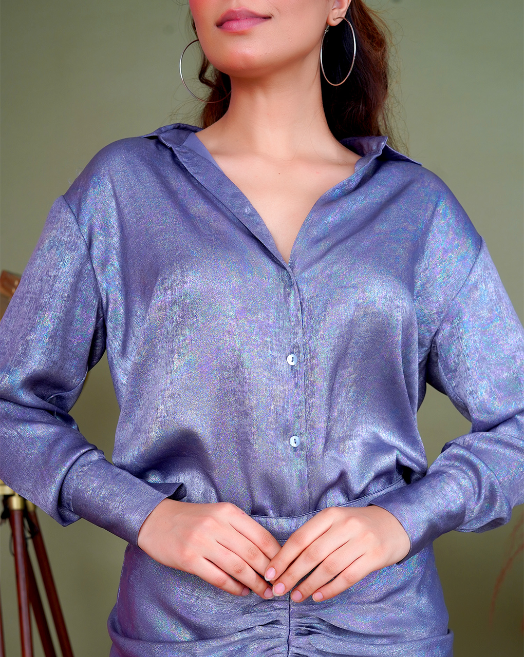 Satin With Foil Print Co-ord Set