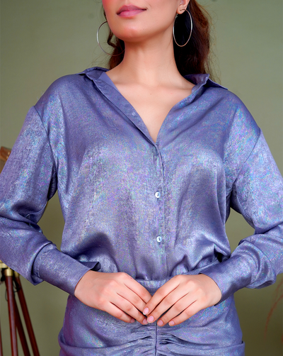 Satin With Foil Print Co-ord Set