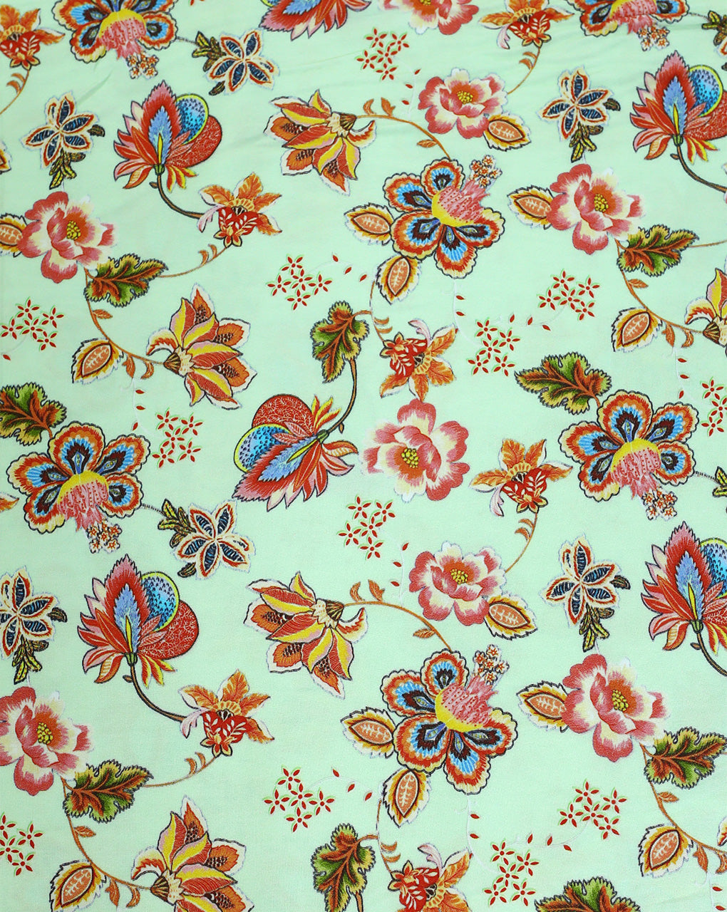 FLORAL DESIGN RAYON DIGITAL PRINTED FABRIC