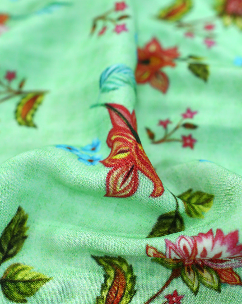 FLORAL DESIGN RAYON DIGITAL PRINTED FABRIC