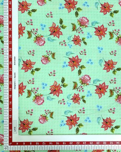 FLORAL DESIGN RAYON DIGITAL PRINTED FABRIC