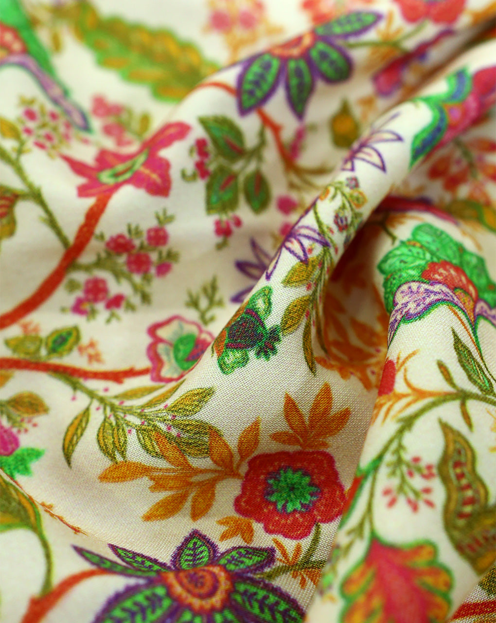 FLORAL DESIGN RAYON DIGITAL PRINTED FABRIC