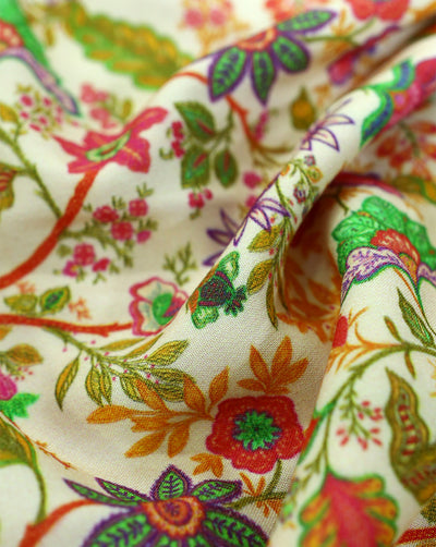 FLORAL DESIGN RAYON DIGITAL PRINTED FABRIC