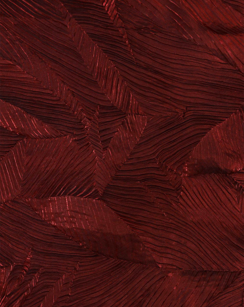RED PLEATED SATIN ORGANZA FABRIC