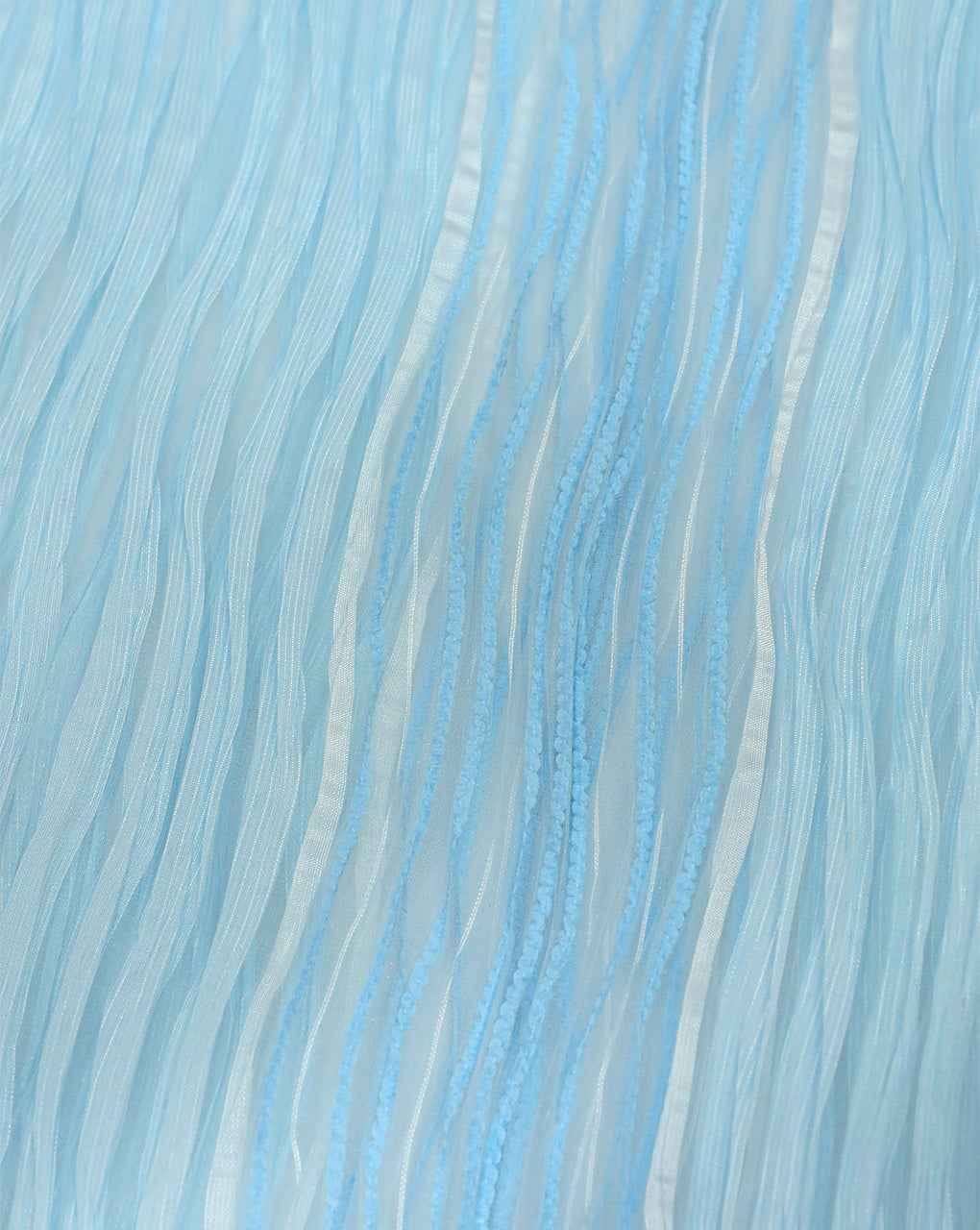 SKY BLUE PLEATED ORGANZA FABRIC