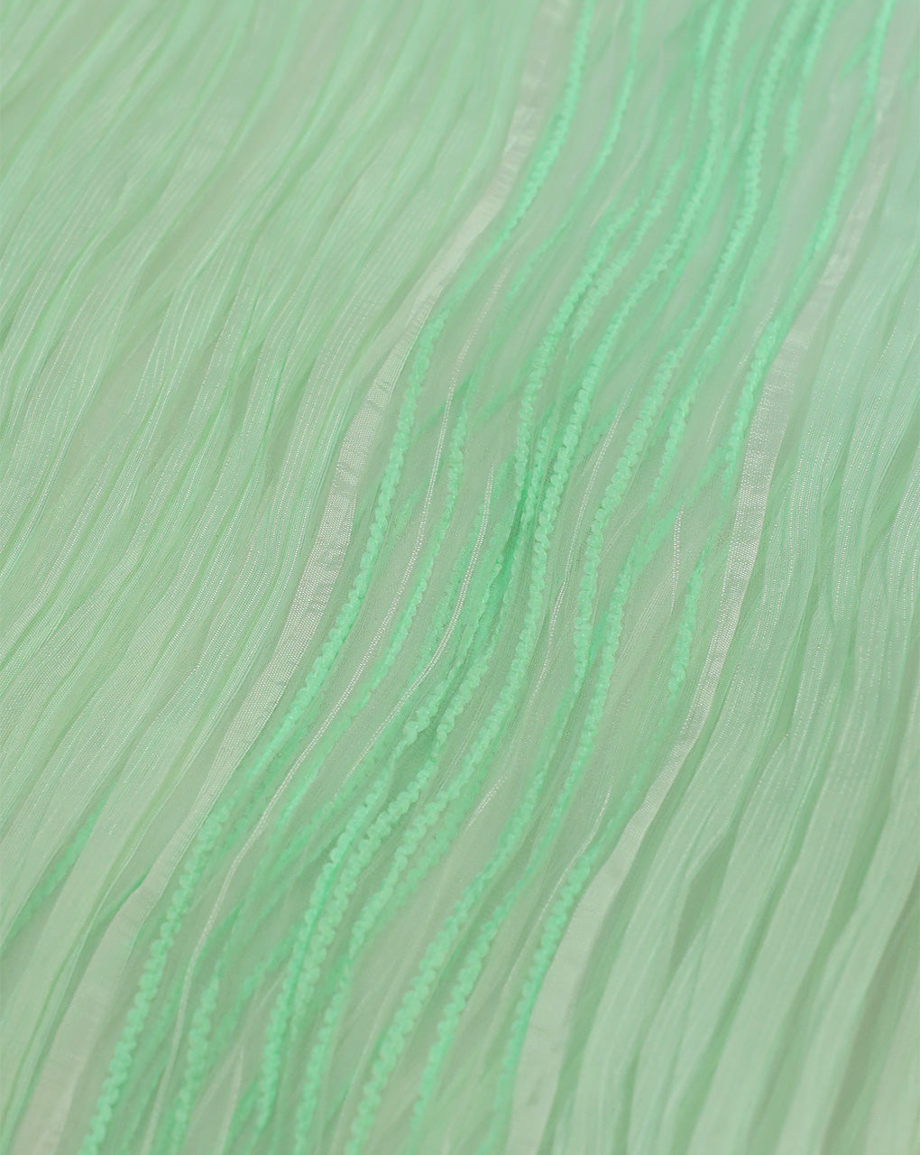 MINT GREEN PLEATED ORGANZA FABRIC