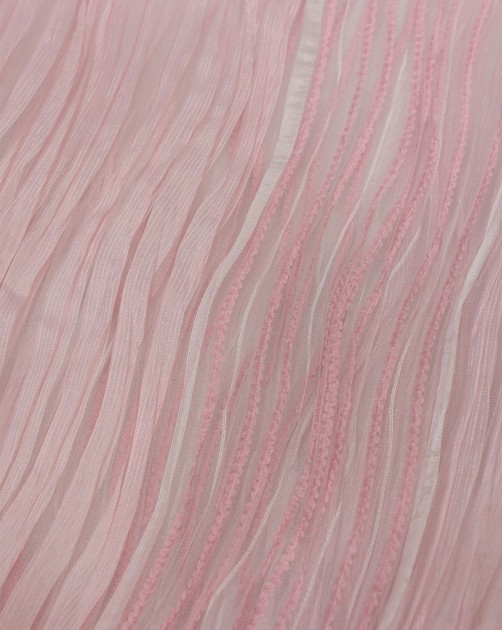 BABY PINK PLEATED ORGANZA FABRIC