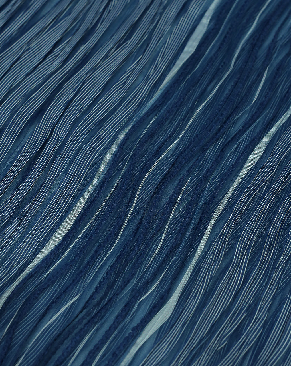 BLUE PLEATED ORGANZA FABRIC