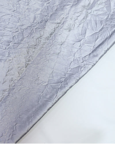 GREY CRUSHED POLYESTER SATIN FABRIC