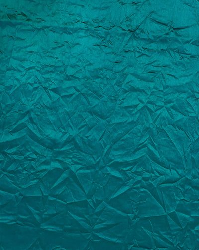PEACOCK GREEN CRUSHED POLYESTER SATIN FABRIC