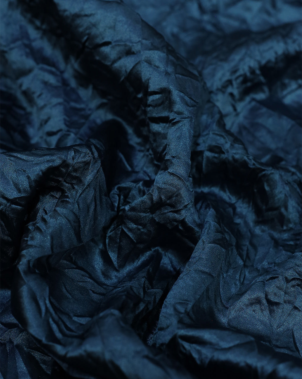 MIDNIGHT BLUE CRUSHED POLYESTER SATIN FABRIC