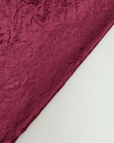 LIGHT BURGUNDY CRUSHED POLYESTER SATIN FABRIC