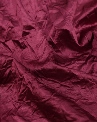 LIGHT BURGUNDY CRUSHED POLYESTER SATIN FABRIC