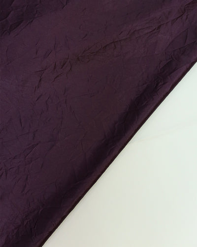 WINE CRUSHED POLYESTER SATIN FABRIC