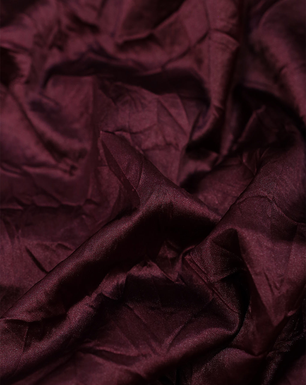 MAROON CRUSHED POLYESTER SATIN FABRIC