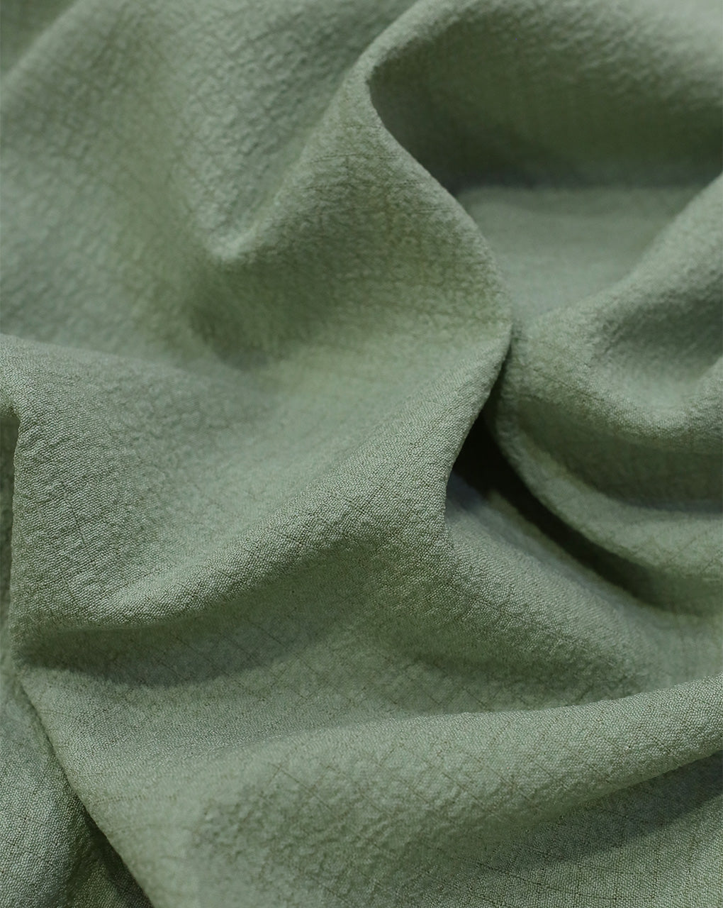 OLIVE GREEN BUBBLE CREPE FABRIC