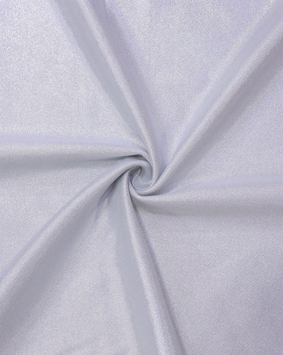 White & Silver Polyester Lurex Lycra Fabric