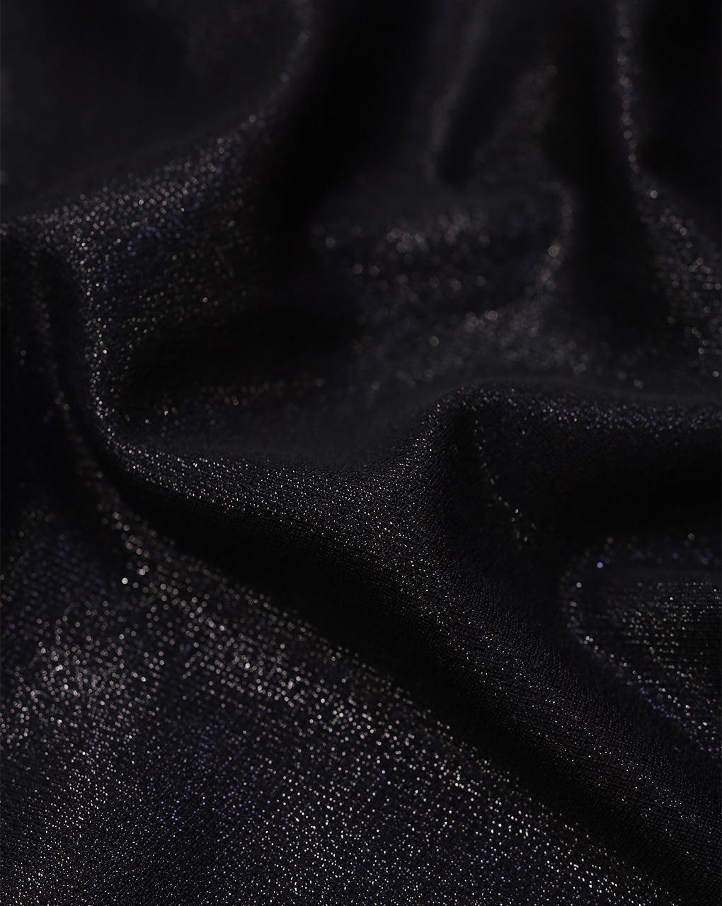 BLACK POLYESTER LUREX LYCRA FABRIC