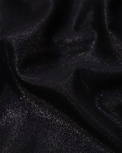BLACK POLYESTER LUREX LYCRA FABRIC