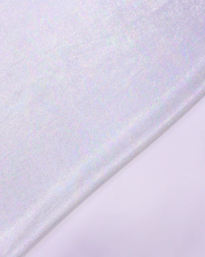 WHITE POLYESTER MILANO SATIN FABRIC WITH FOIL PRINTING