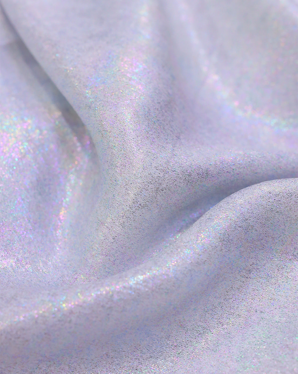 WHITE POLYESTER MILANO SATIN FABRIC WITH FOIL PRINTING