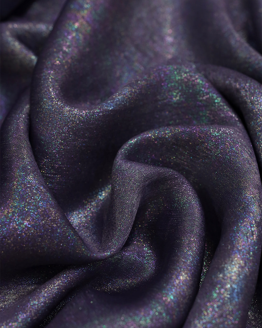 PURPLE MAUVE POLYESTER MILANO SATIN FABRIC WITH FOIL PRINTING