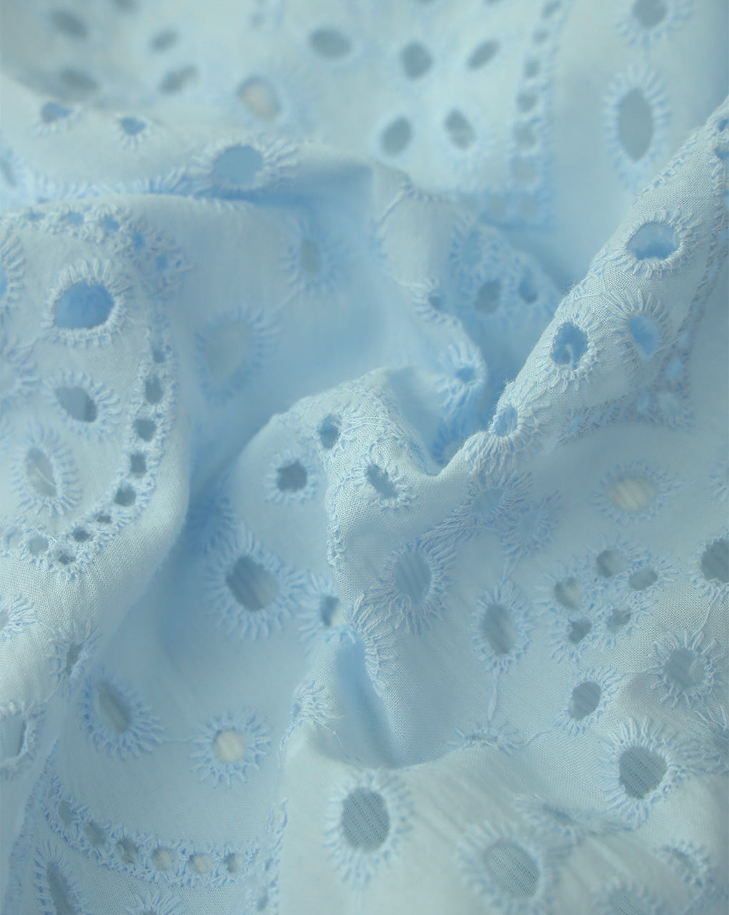 BLUE SHADE COTTON SCHIFFLI EMBROIDERY FABRIC