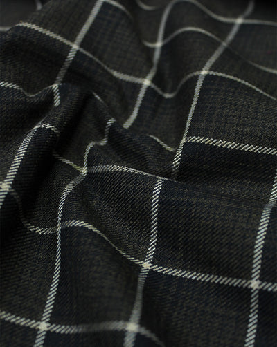 CHECKS WOOLEN TWEED FABRIC (WIDTH 56 INCHES)