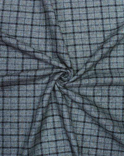 CHECKS WOOLEN TWEED FABRIC (WIDTH 56 INCHES)