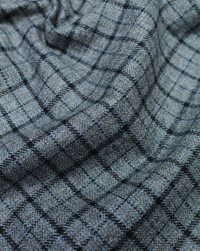 CHECKS WOOLEN TWEED FABRIC (WIDTH 56 INCHES)