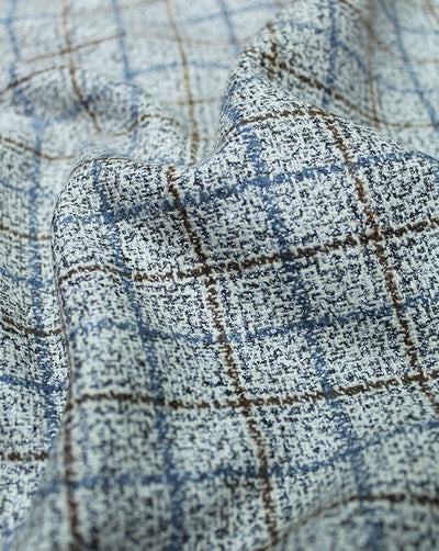 CHECKS WOOLEN TWEED FABRIC (WIDTH 56 INCHES)