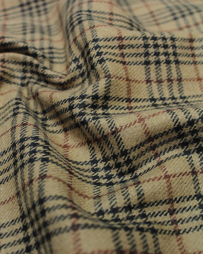 CHECKS WOOLEN TWEED FABRIC (WIDTH 56 INCHES)