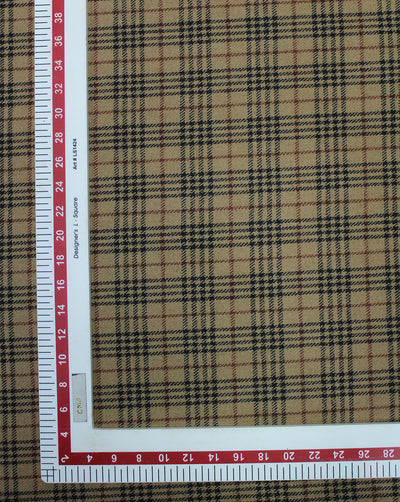 CHECKS WOOLEN TWEED FABRIC (WIDTH 56 INCHES)