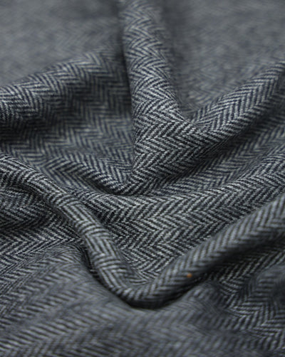 HERRINGBONE WOOLEN TWEED FABRIC