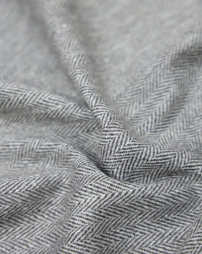 HERRINGBONE WOOLEN TWEED FABRIC