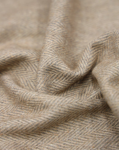 HERRINGBONE WOOLEN TWEED FABRIC